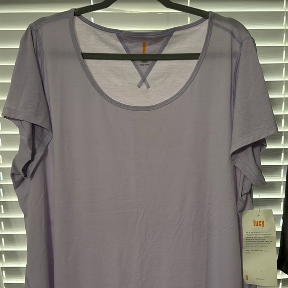 LUCY ACTIVEWEAR SS WORKOUT TEE - SHEER LILAC - 2X - NWT - Picture 3 of 8